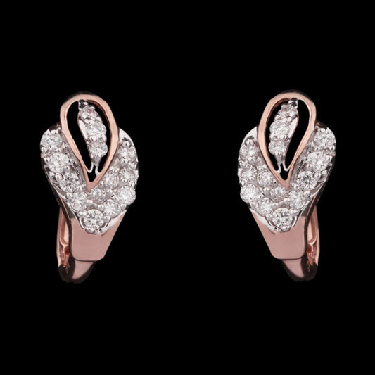 14K Rose Gold Diamond Earrings - 0.32ct VVS-VS-GH