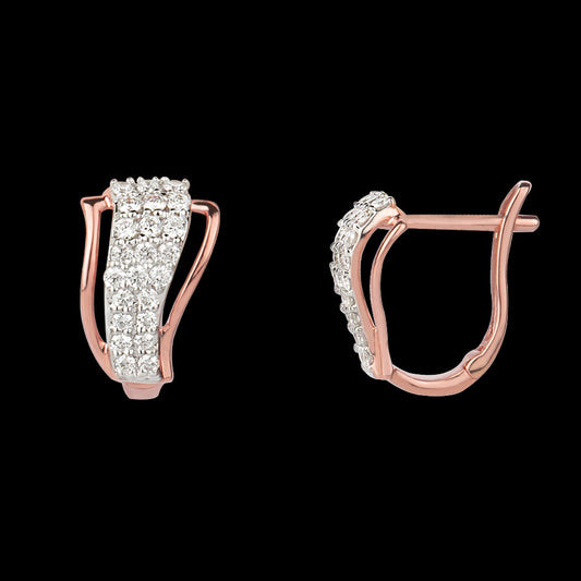 14K Rose Gold Diamond Earrings - 0.39ct SI-GH