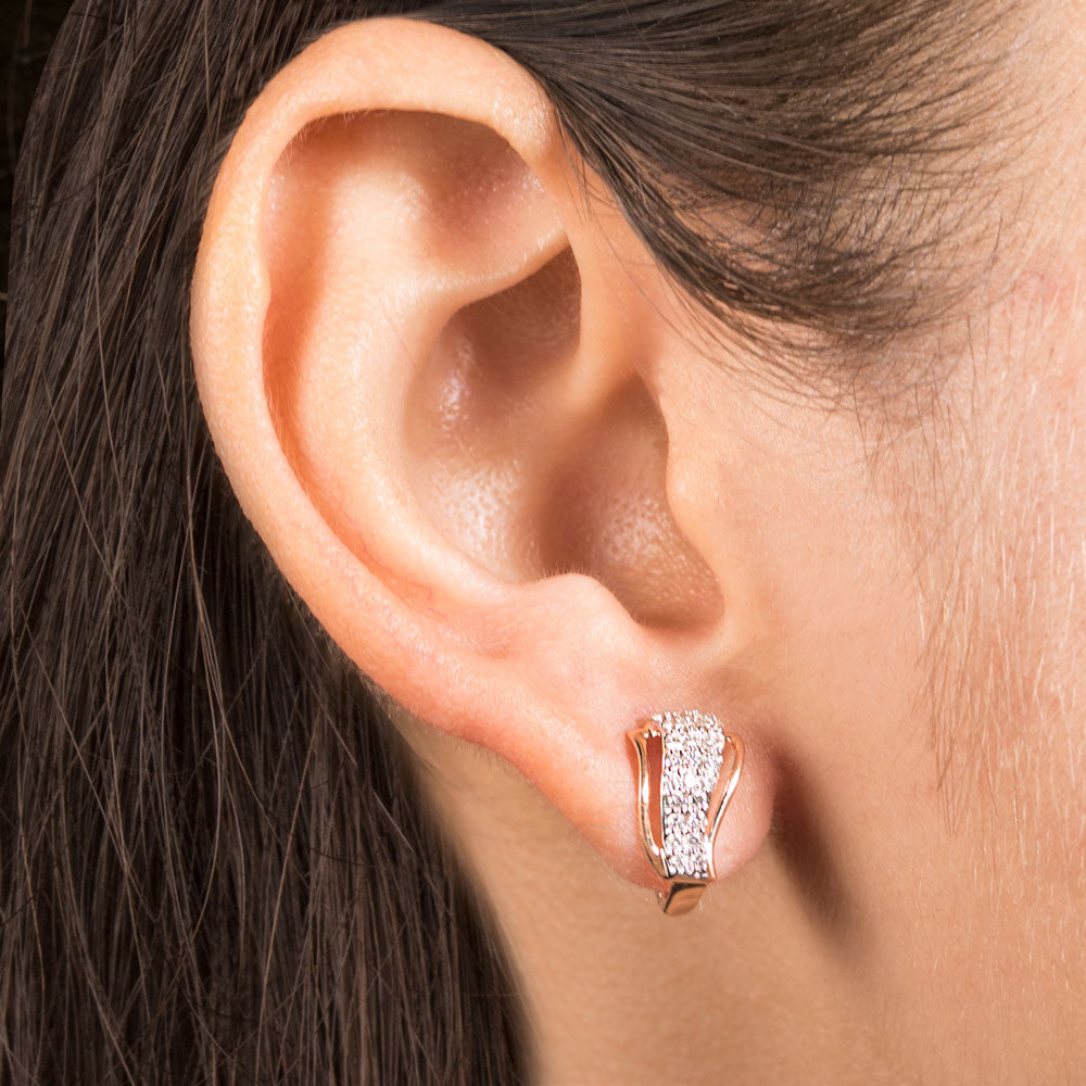 14K Rose Gold Diamond Earrings - 0.39ct SI-GH