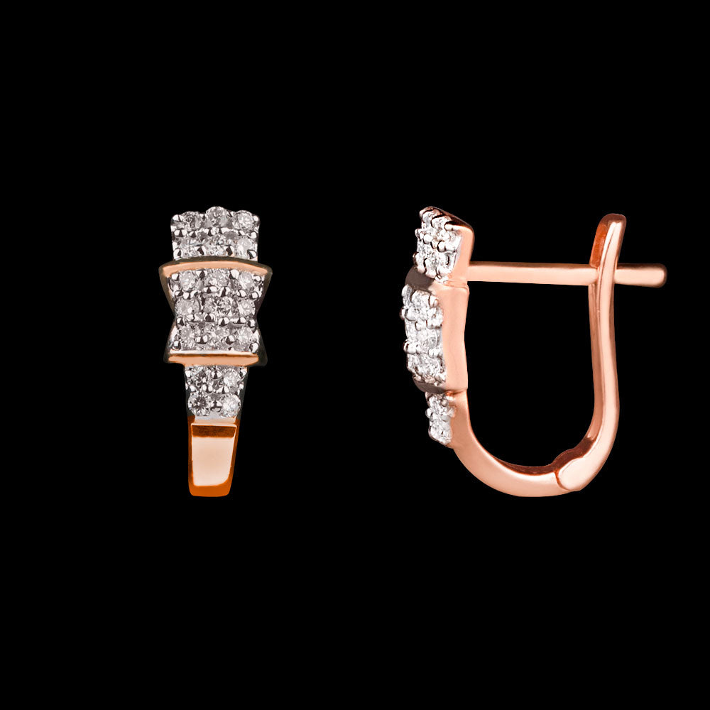 14K Rose Gold Diamond Earrings - 0.28ct VVS-VS-IJ