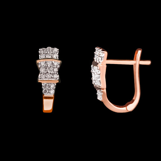 14K Rose Gold Diamond Earrings - 0.28ct VVS-VS-IJ
