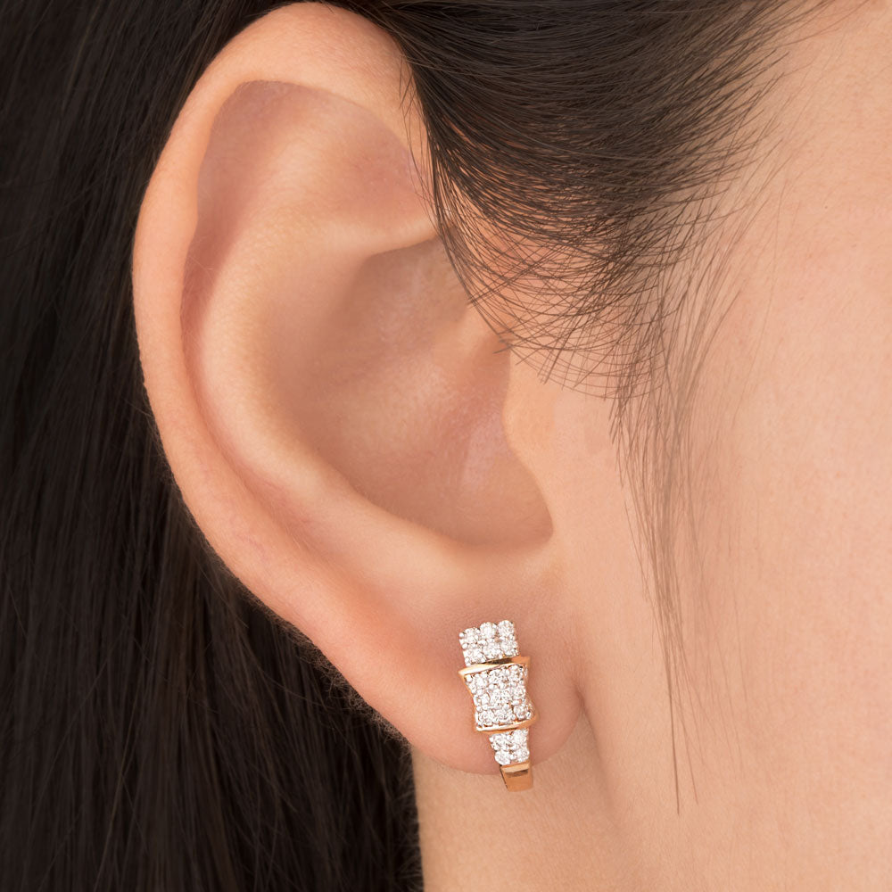 14K Rose Gold Diamond Earrings - 0.28ct VVS-VS-IJ