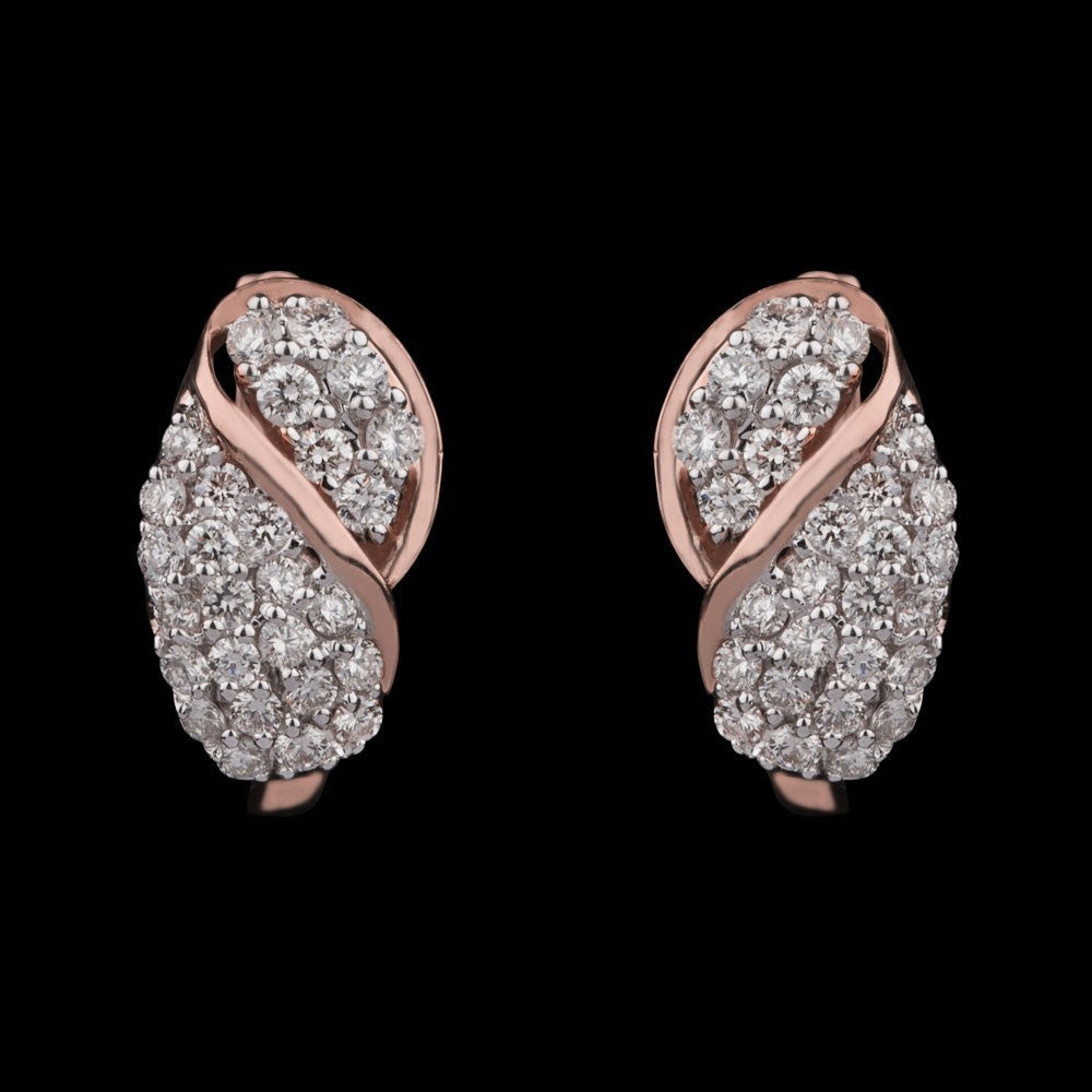 14K Rose Gold Diamond Earrings - 0.58ct VS-SI-HI