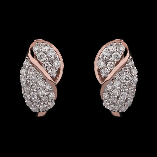 14K Rose Gold Diamond Earrings - 0.58ct VS-SI-HI