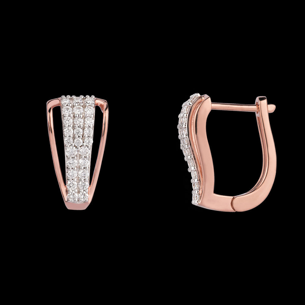 14K Rose Gold Diamond Earrings - 0.43ct SI-IJ