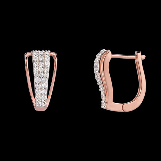 14K Rose Gold Diamond Earrings - 0.43ct SI-IJ