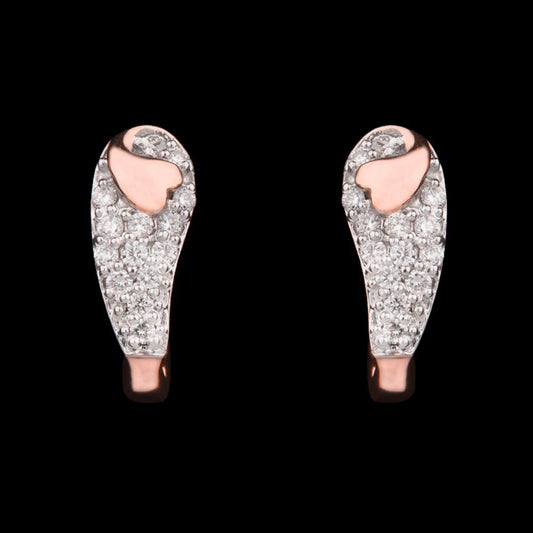14K Rose Gold Diamond Earrings - 0.25ct VVS-VS-GH