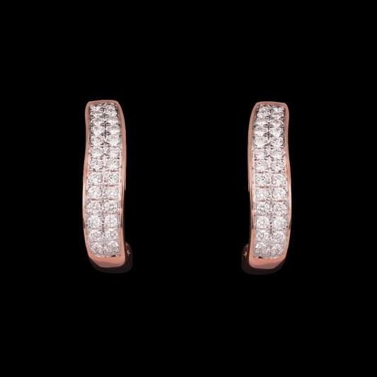 14K Rose Gold Diamond Earrings - 0.31ct VVS-VS-IJ