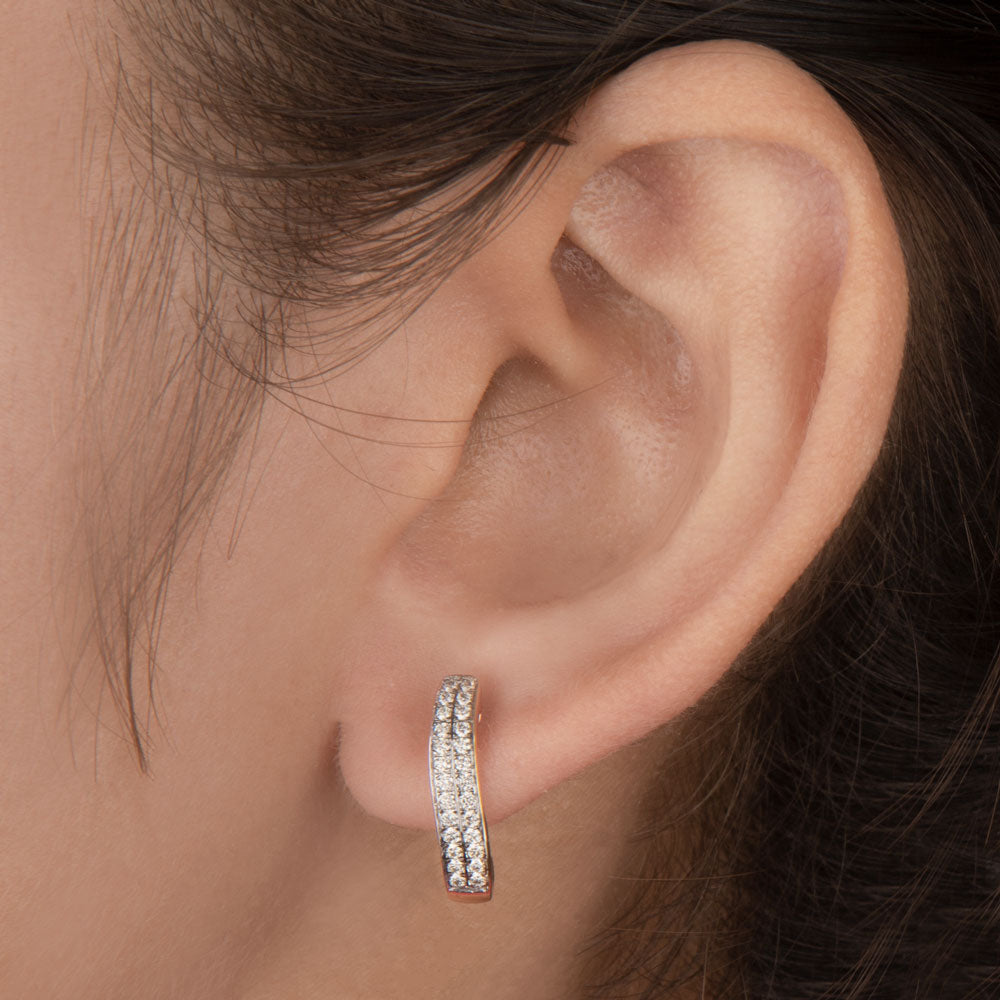14K Rose Gold Diamond Earrings - 0.31ct VVS-VS-IJ