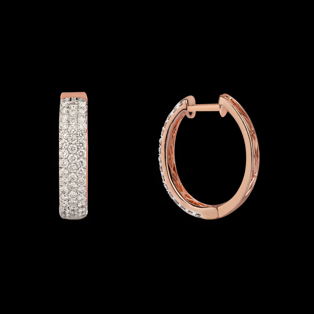 14K Rose Gold Diamond Earrings - 1.48ct VVS-VS-GH