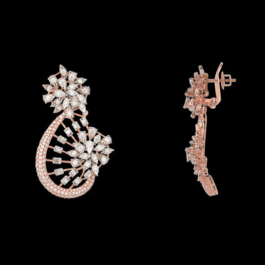 18K Yellow Gold Diamond Earrings - 4.02ct SI-GH