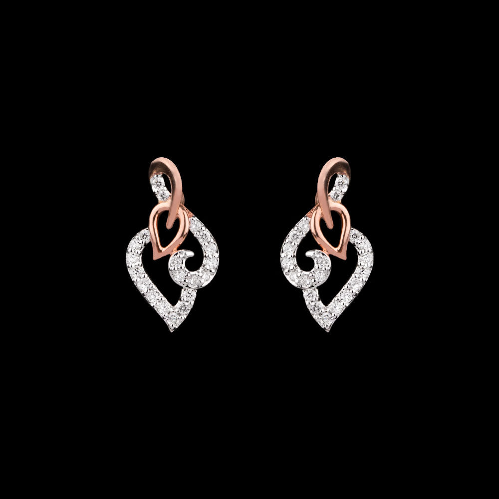 14K Two Tone Gold Diamond Earrings - 0.19ct VVS-VS-GH