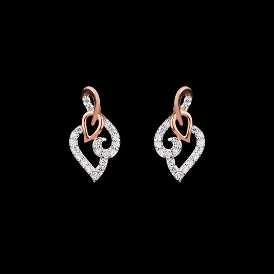 14K Two Tone Gold Diamond Earrings - 0.19ct VVS-VS-GH