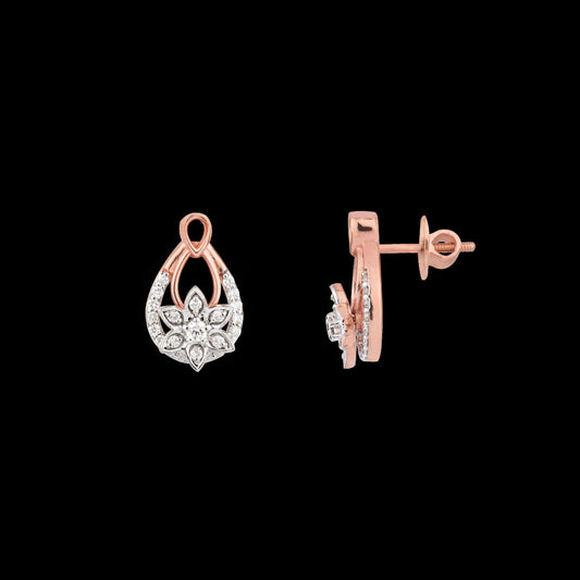 18K Rose Gold Diamond Earrings - 0.269ct VVS-VS-GH