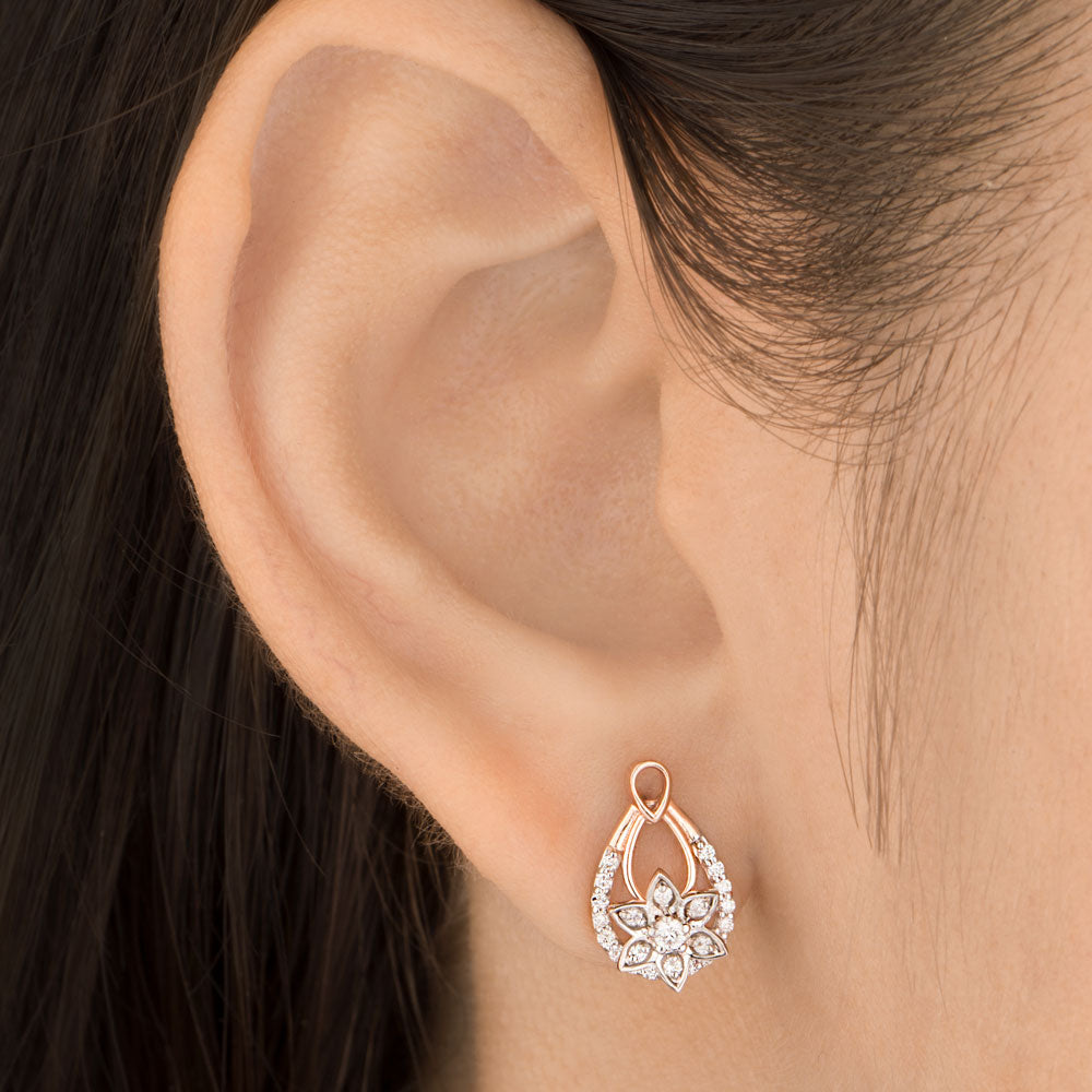 18K Rose Gold Diamond Earrings - 0.269ct VVS-VS-GH