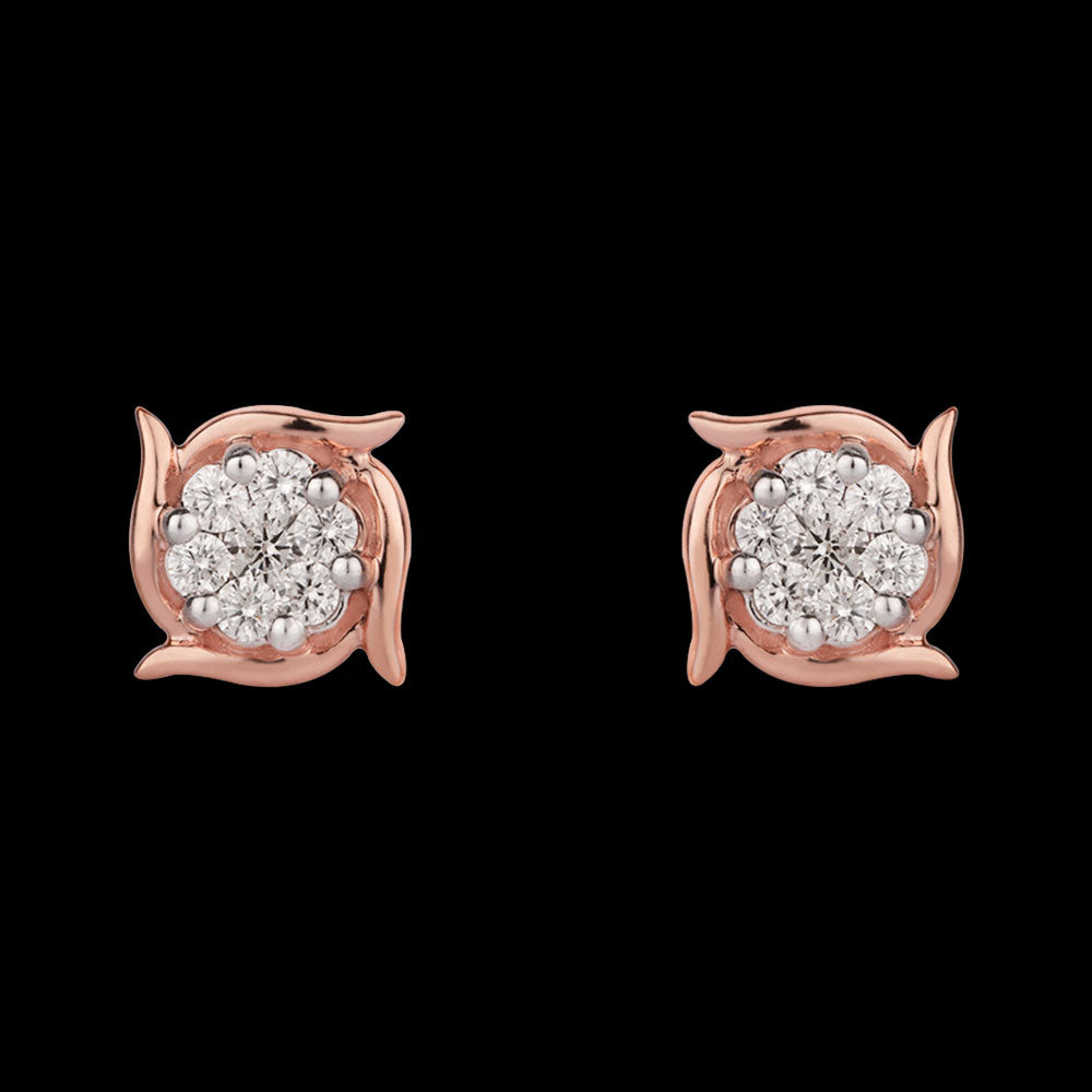 14K Rose Gold Diamond Earrings - 0.26ct VVS-VS-IJ