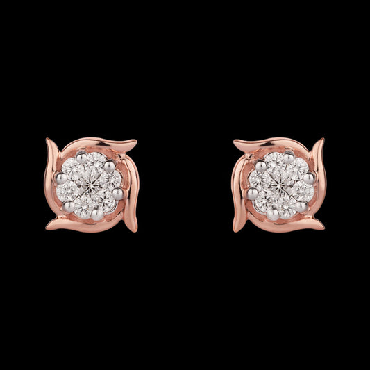 14K Rose Gold Diamond Earrings - 0.26ct VVS-VS-IJ