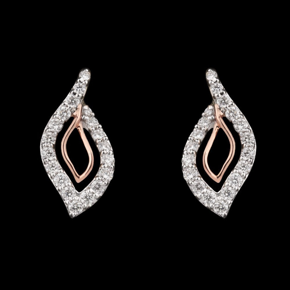 14K Rose Gold Diamond Earrings - 0.3ct VVS-VS-GH