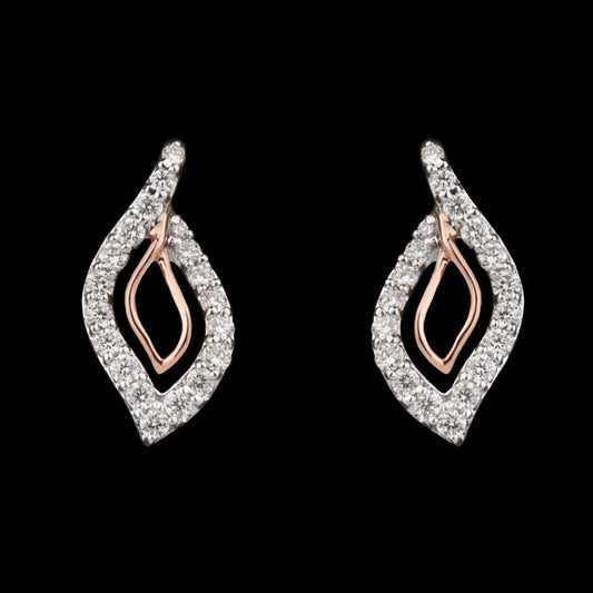 14K Rose Gold Diamond Earrings - 0.3ct VVS-VS-GH