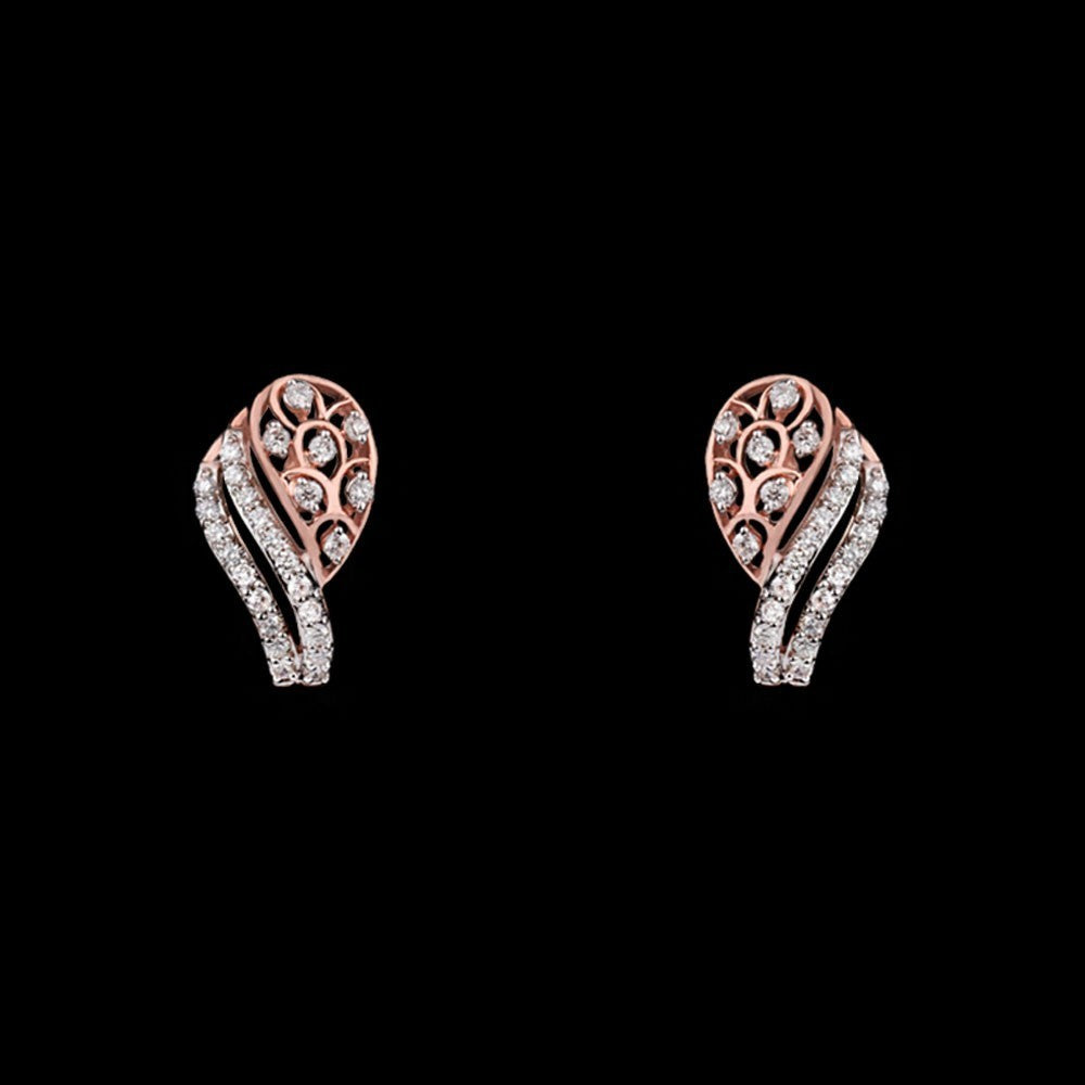 14K Rose Gold Diamond Earrings - 0.36ct VVS-VS-GH