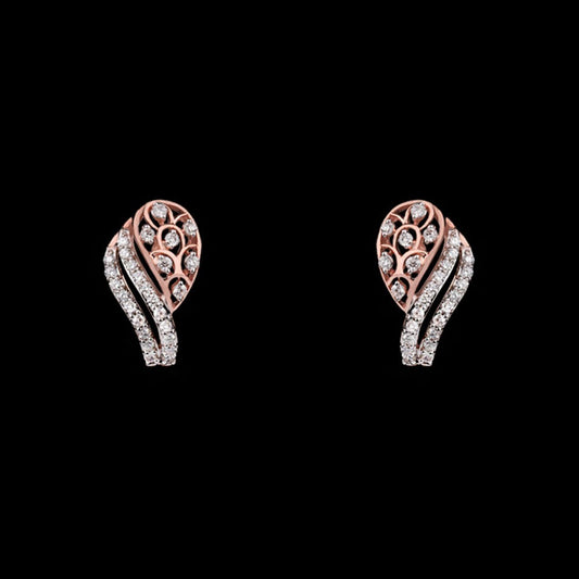 14K Rose Gold Diamond Earrings - 0.36ct VVS-VS-GH