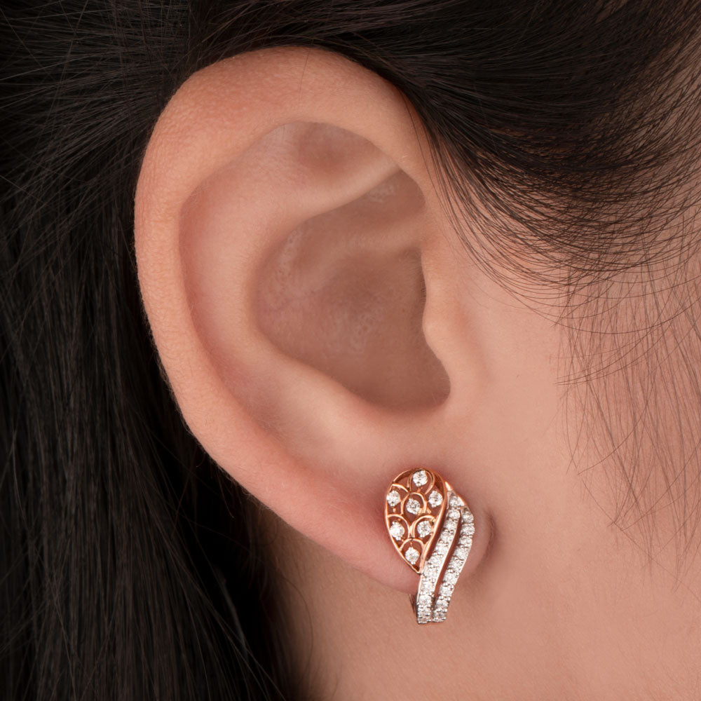 14K Rose Gold Diamond Earrings - 0.36ct VVS-VS-GH