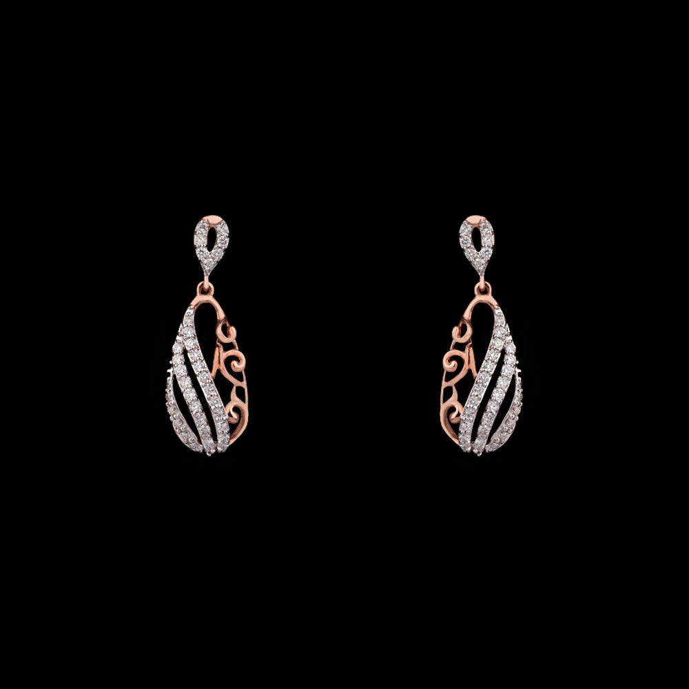 14K Rose Gold Diamond Earrings - 0.48ct VVS-VS-HI