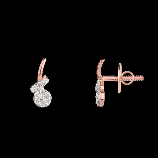 18K Rose Gold Diamond Earrings - 0.15ct VVS-VS-GH