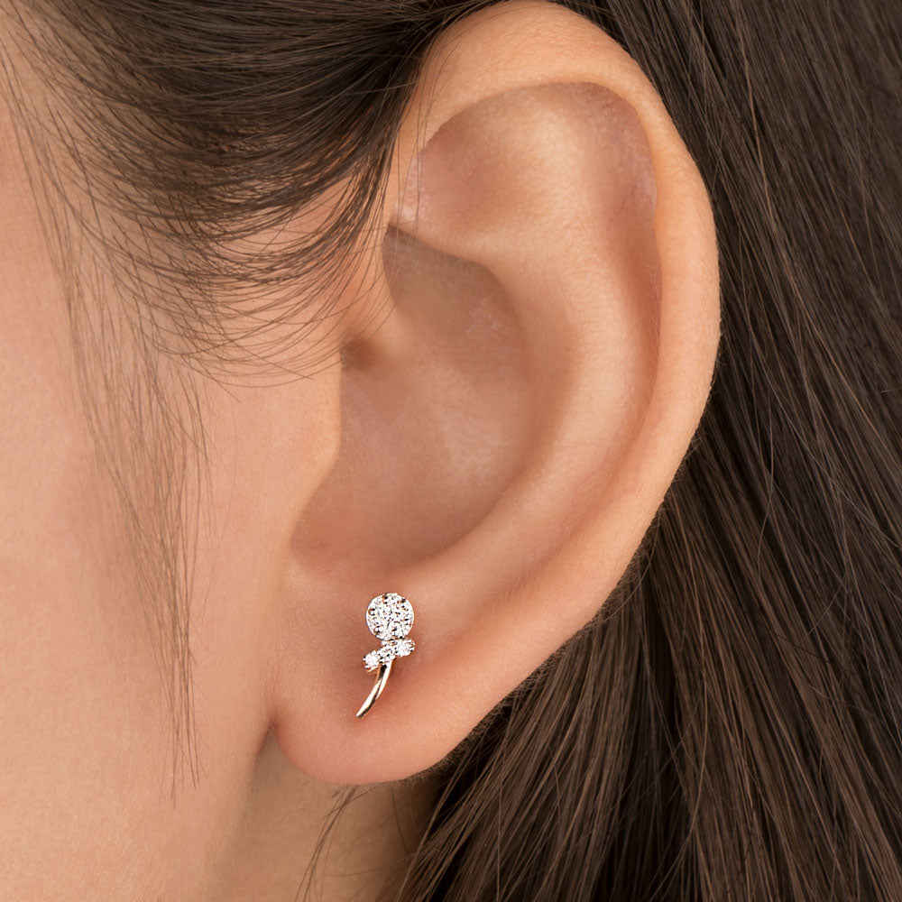 18K Rose Gold Diamond Earrings - 0.15ct VVS-VS-GH