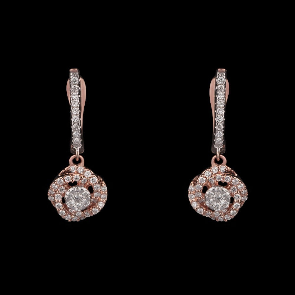14K Rose Gold Diamond Earrings - 0.52ct SI-GH