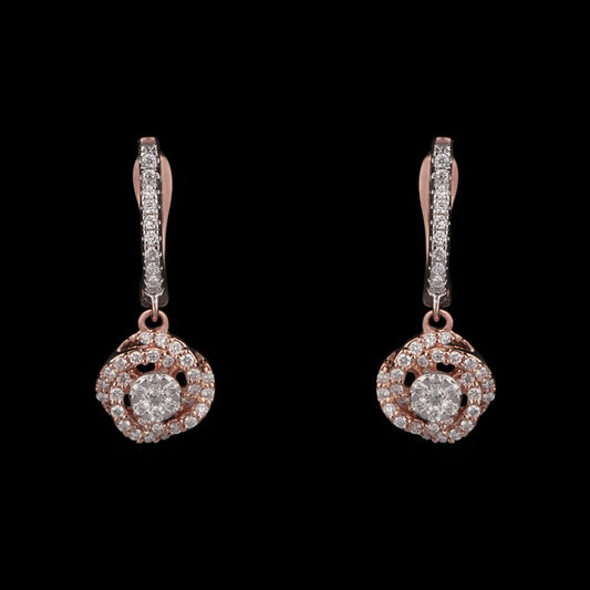 14K Rose Gold Diamond Earrings - 0.52ct SI-GH