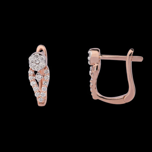 14K Rose Gold Diamond Earrings - 0.28ct VVS-VS-GH