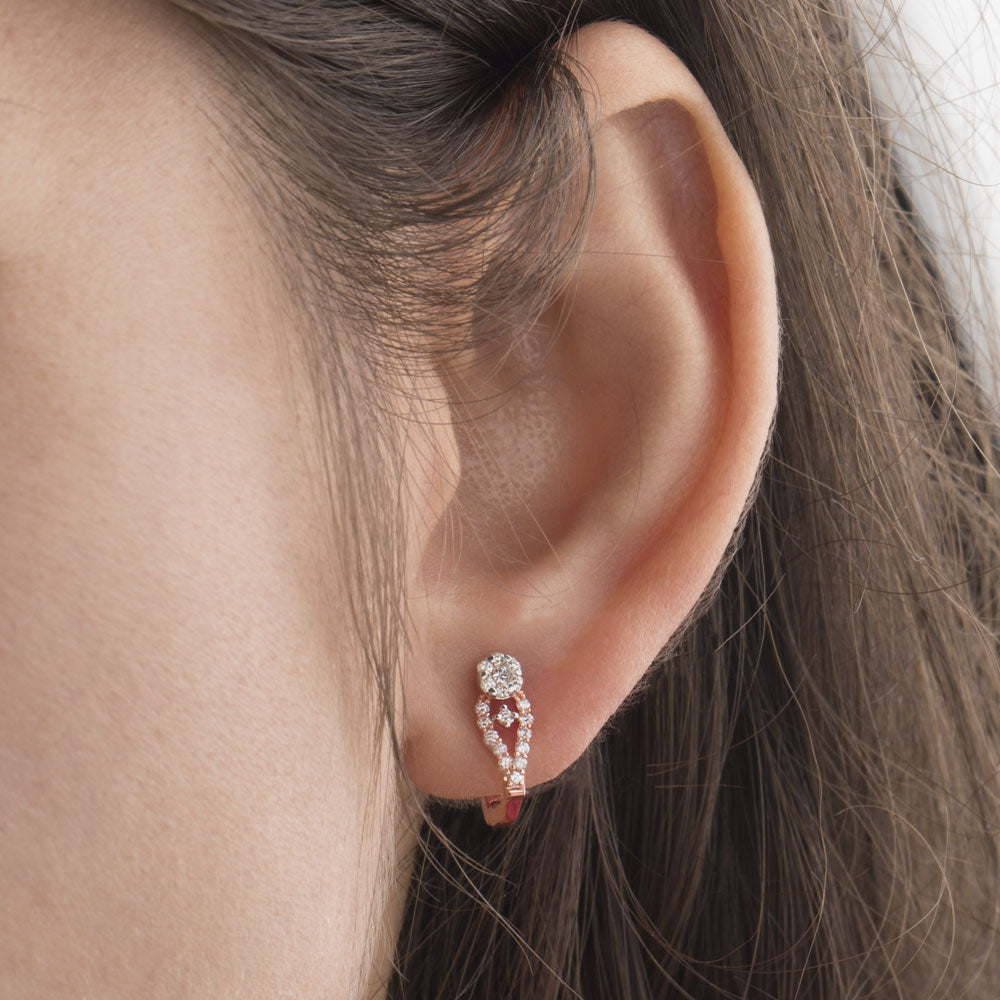 14K Rose Gold Diamond Earrings - 0.28ct VVS-VS-GH