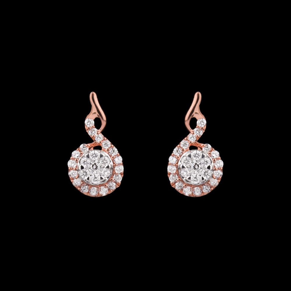 14K Two Tone Gold Diamond Earrings - 0.36ct VVS-VS-GH