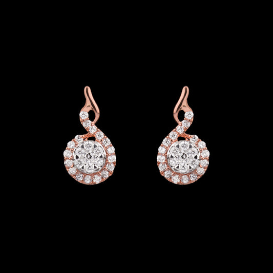 14K Two Tone Gold Diamond Earrings - 0.36ct VVS-VS-GH