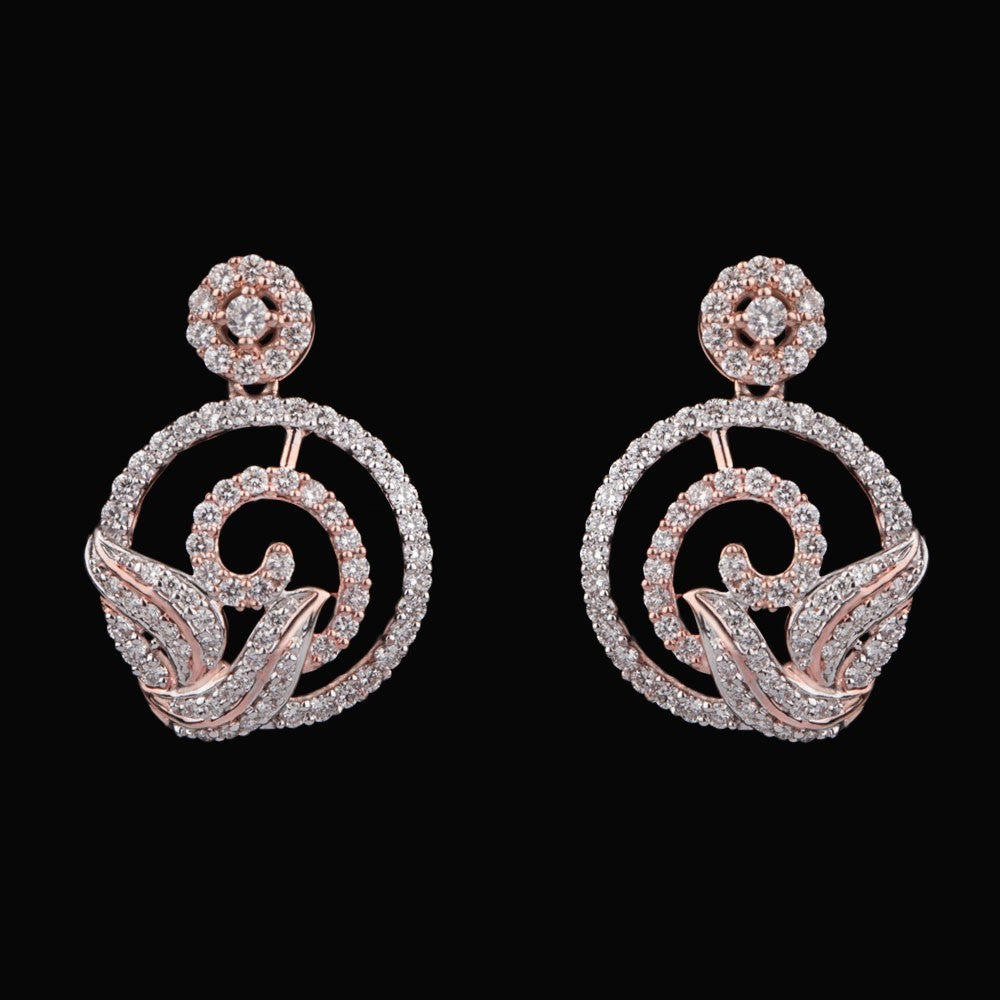 14K Rose Gold Diamond Earrings - 0.96ct VVS-VS-GH