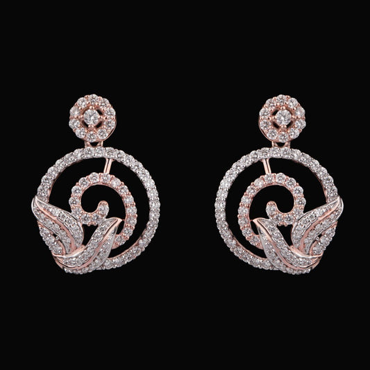 14K Rose Gold Diamond Earrings - 0.96ct VVS-VS-GH