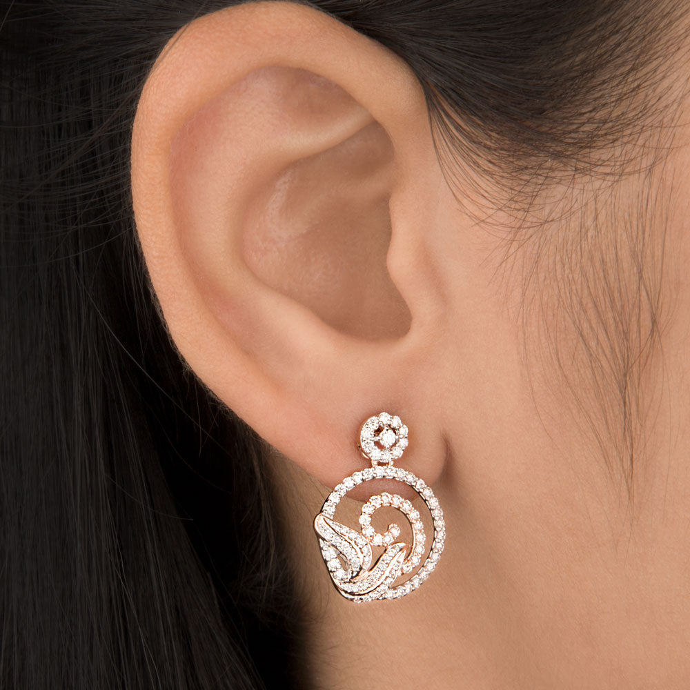 14K Rose Gold Diamond Earrings - 0.96ct VVS-VS-GH
