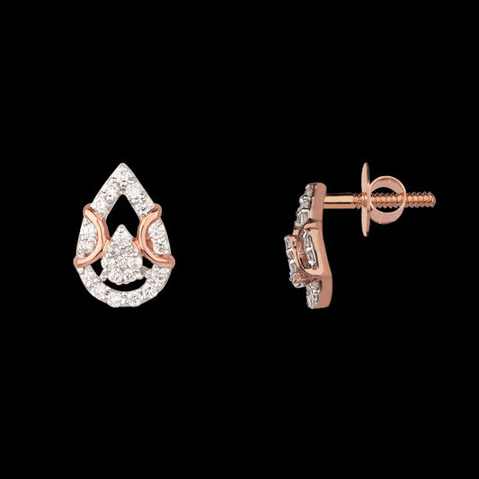 14K Rose Gold Diamond Earrings - 0.2ct VVS-VS-HI