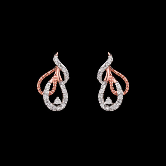 14K Two Tone Gold Diamond Earrings - 0.2ct VVS-VS-GH