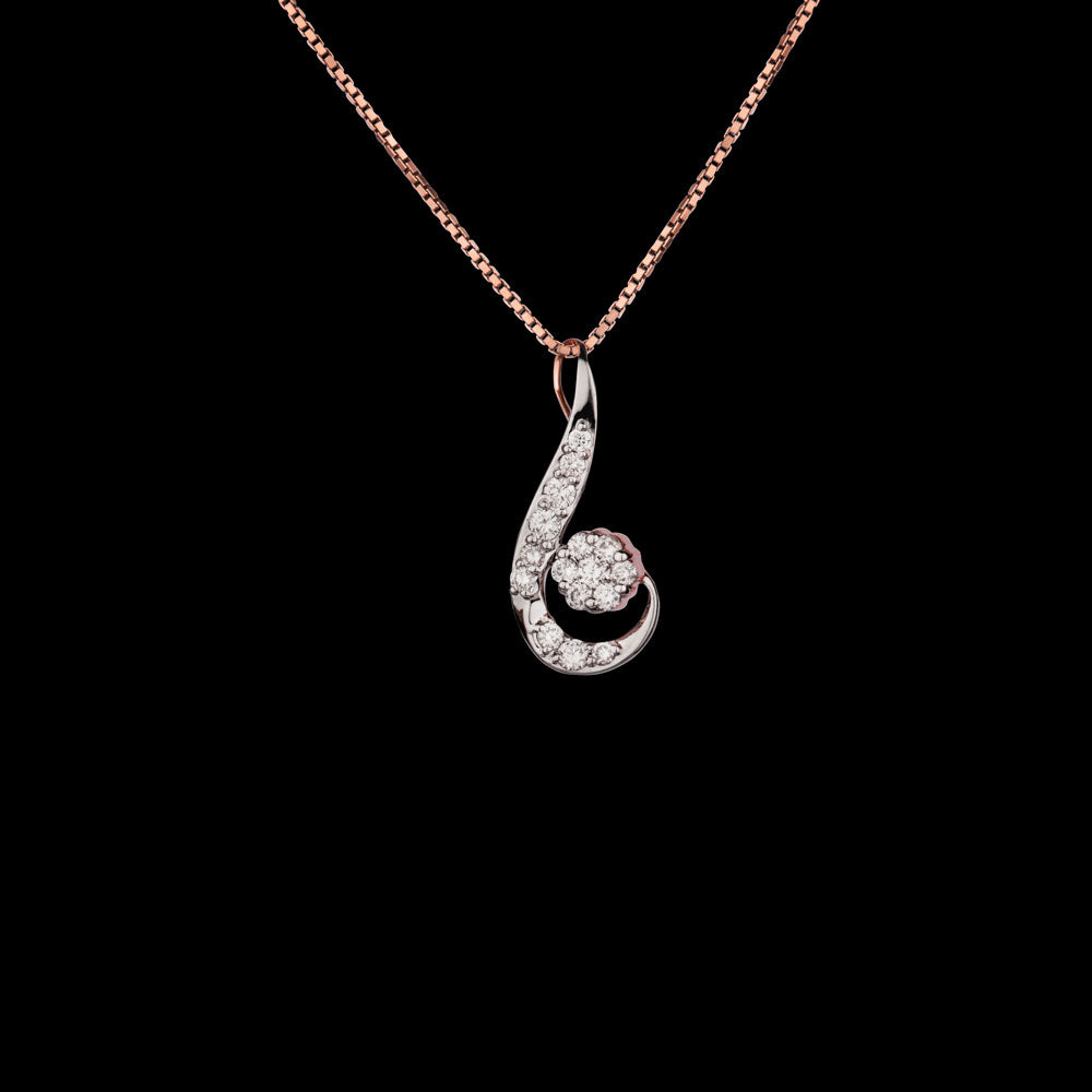 14K Rose Gold Diamond Pendant - 0.39ct VVS-VS-IJ
