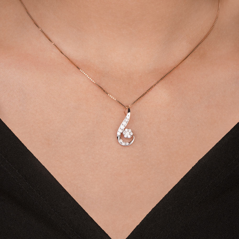 14K Rose Gold Diamond Pendant - 0.39ct VVS-VS-IJ