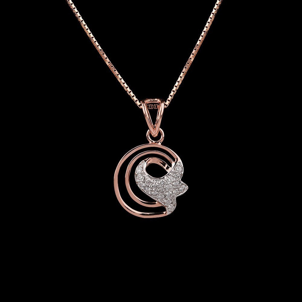14K Rose Gold Diamond Pendant - 0.23ct VVS-VS-GH