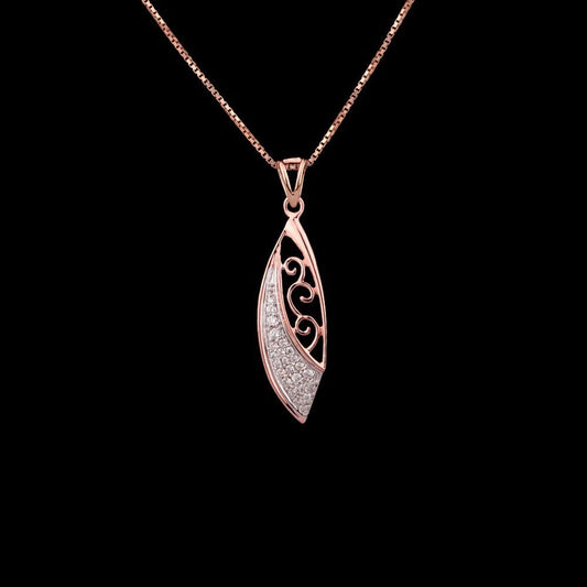 14K Rose Gold Diamond Pendant - 0.24ct VVS-VS-GH