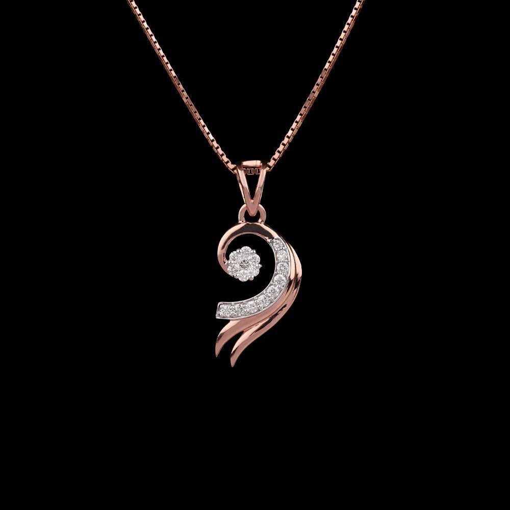14K Rose Gold Diamond Pendant - 0.22ct VVS-VS-GH