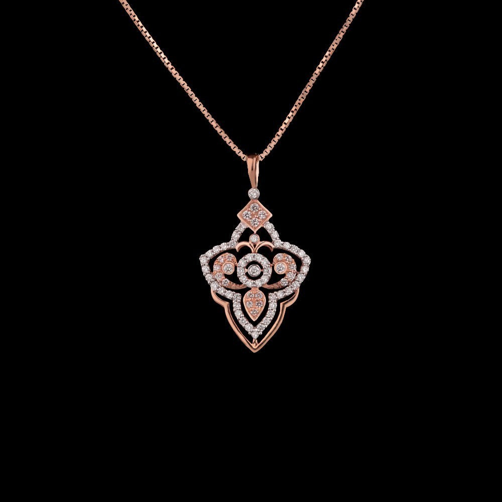 14K Rose Gold Diamond Pendant - 0.5ct VVS-VS-GH