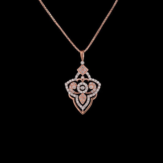 14K Rose Gold Diamond Pendant - 0.5ct VVS-VS-GH