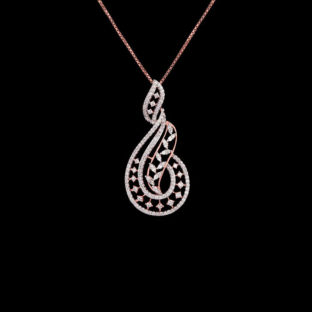 14K Rose Gold Diamond Pendant - 1.02ct SI-GH