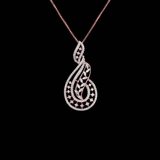 14K Rose Gold Diamond Pendant - 1.02ct SI-GH