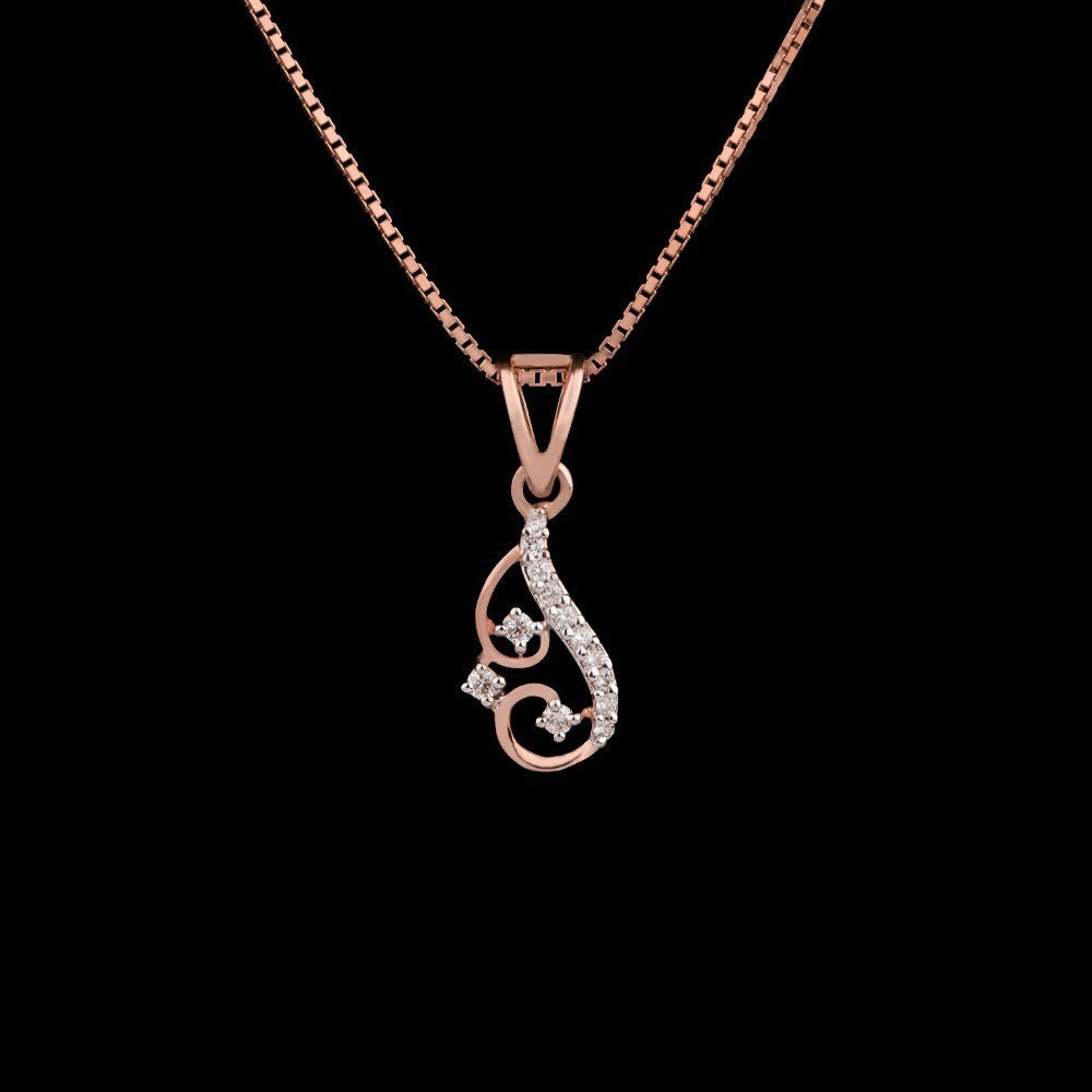 14K Rose Gold Diamond Pendant - 0.11ct VVS-VS-HI